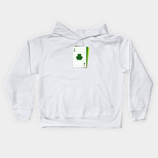 St Patrick's Day Clover Leaf Spade Card Art Kids Hoodie